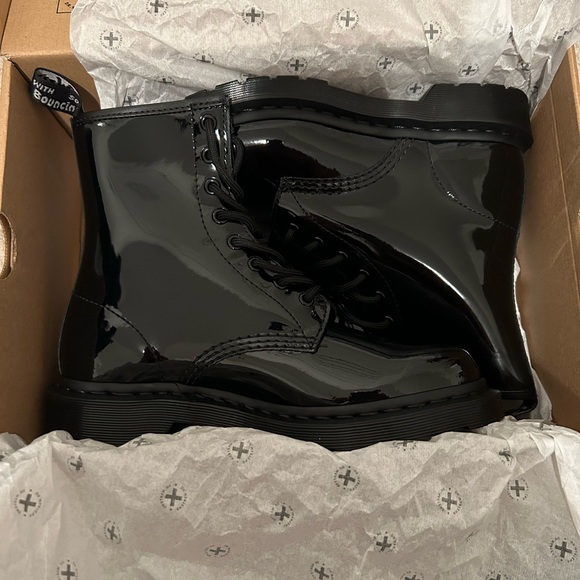 SOLD Women's Black Patent Dr.Martens Boots - Picture 9 of 9